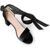 Velvet Open Toe Ankle Tie Chunky Heels Sandals for Women