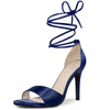 Satin Lace Up Stiletto Heel Sandals for Women