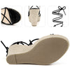 Platform Espadrille Sandal Lace Up Wedge Heels Sandals for Women