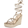 Platform Espadrille Sandal Lace Up Wedge Heels Sandals for Women
