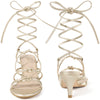 Knot Lace Up Slingback Stiletto Heel Sandals for Women