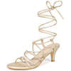 Knot Lace Up Slingback Stiletto Heel Sandals for Women