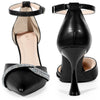 Rhinestone Pointy Toe Ankle Strap Stiletto Heel Pumps for Women