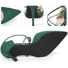 Pointed Toe Crisscross Rhinestone Ankle Strap Stiletto Heel Pumps for Women