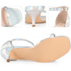 Square Toe Kitten Heel Ankle Strap Sandals for Women