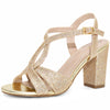 Glitter Sparkly Heels Buckle Strap Chunky Heel Sandals for Women