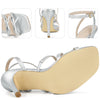 Bow Strappy Square Toe Stiletto Heel Sandals for Women