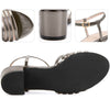 Open Toe Ankle Strap Slingback Chunky Heel Sandals for Women