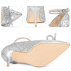 Rhinestone Bow Glitter Pointed Toe Stiletto Heel Pumps for Women