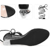 Strap Lace Up Open Toe Clear Wedges Heel Sandals for Women