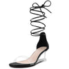 Strap Lace Up Open Toe Clear Wedges Heel Sandals for Women