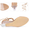 Strap Lace Up Open Toe Clear Wedges Heel Sandals for Women