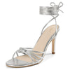 Knot Strappy Lace Up Stiletto Heel Sandals for Women