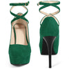 Cross Lace Up Stiletto Heels Platform Pumps for Women