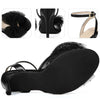 Mesh Bow Ankle Strap Slingback Stiletto Heels Sandals for Women