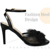 Mesh Bow Ankle Strap Slingback Stiletto Heels Sandals for Women