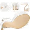 Mesh Bow Ankle Strap Slingback Stiletto Heels Sandals for Women