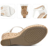 Open Toe Lace Platform Wedges Heel Sandals for Women