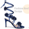 Strappy Stiletto Heel Flower Sandals for Women