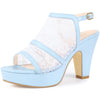 Open Toe Platform Ankle Strap Slingback Chunky Heel Sandals for Women