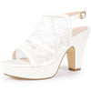 Open Toe Platform Ankle Strap Slingback Chunky Heel Sandals for Women