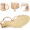 Open Toe Strappy Slingback Kitten Heels Sandals for Women