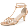 Open Toe Strappy Slingback Kitten Heels Sandals for Women