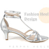 Open Toe Strappy Slingback Kitten Heels Sandals for Women