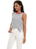 Onfers Womens Striped Tank Top Color Block Side Slits Crewneck Summer Tops Casual Loose Fit Sleeveless Shirts