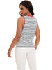 Onfers Womens Striped Tank Top Color Block Side Slits Crewneck Summer Tops Casual Loose Fit Sleeveless Shirts