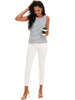 Onfers Womens Striped Tank Top Color Block Side Slits Crewneck Summer Tops Casual Loose Fit Sleeveless Shirts