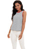Onfers Womens Striped Tank Top Color Block Side Slits Crewneck Summer Tops Casual Loose Fit Sleeveless Shirts