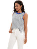 Onfers Womens Striped Tank Top Color Block Side Slits Crewneck Summer Tops Casual Loose Fit Sleeveless Shirts