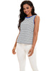 Onfers Womens Striped Tank Top Color Block Side Slits Crewneck Summer Tops Casual Loose Fit Sleeveless Shirts
