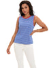 Onfers Womens Striped Tank Top Color Block Side Slits Crewneck Summer Tops Casual Loose Fit Sleeveless Shirts