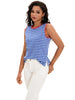 Onfers Womens Striped Tank Top Color Block Side Slits Crewneck Summer Tops Casual Loose Fit Sleeveless Shirts