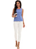 Onfers Womens Striped Tank Top Color Block Side Slits Crewneck Summer Tops Casual Loose Fit Sleeveless Shirts