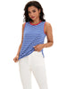 Onfers Womens Striped Tank Top Color Block Side Slits Crewneck Summer Tops Casual Loose Fit Sleeveless Shirts