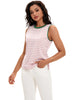Onfers Womens Striped Tank Top Color Block Side Slits Crewneck Summer Tops Casual Loose Fit Sleeveless Shirts