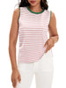 Onfers Womens Striped Tank Top Color Block Side Slits Crewneck Summer Tops Casual Loose Fit Sleeveless Shirts