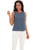 Onfers Womens Striped Tank Top Color Block Side Slits Crewneck Summer Tops Casual Loose Fit Sleeveless Shirts