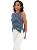 Onfers Womens Striped Tank Top Color Block Side Slits Crewneck Summer Tops Casual Loose Fit Sleeveless Shirts