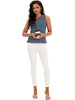 Onfers Womens Striped Tank Top Color Block Side Slits Crewneck Summer Tops Casual Loose Fit Sleeveless Shirts