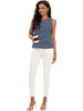 Onfers Womens Striped Tank Top Color Block Side Slits Crewneck Summer Tops Casual Loose Fit Sleeveless Shirts