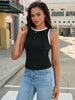Onfers Ribbed Tank Top for Women Summer Crew Neck Color Block Sleeveless Casual Shirts Slim Fitted Tops