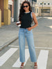 Onfers Ribbed Tank Top for Women Summer Crew Neck Color Block Sleeveless Casual Shirts Slim Fitted Tops