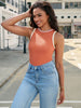Onfers Ribbed Tank Top for Women Summer Crew Neck Color Block Sleeveless Casual Shirts Slim Fitted Tops