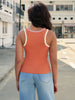 Onfers Ribbed Tank Top for Women Summer Crew Neck Color Block Sleeveless Casual Shirts Slim Fitted Tops