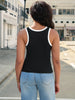 Onfers Ribbed Tank Top for Women Summer Crew Neck Color Block Sleeveless Casual Shirts Slim Fitted Tops