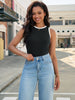 Onfers Ribbed Tank Top for Women Summer Crew Neck Color Block Sleeveless Casual Shirts Slim Fitted Tops